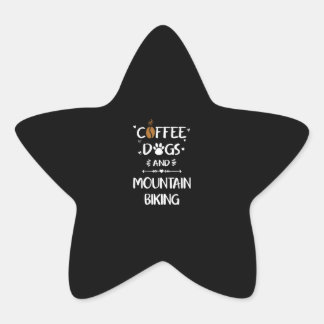 coffee dogs & mountain biking downhill bike star sticker