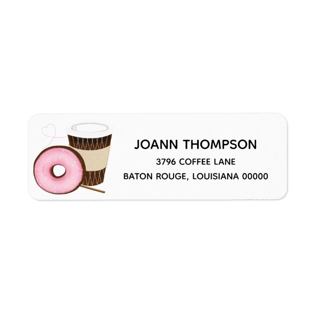 Coffee Donuts Love Return Address Label (Front)