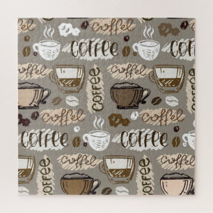 Coffee Doodles: Hand-Drawn Pattern Jigsaw Puzzle