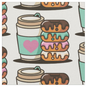 coffee doughnut lover fabric