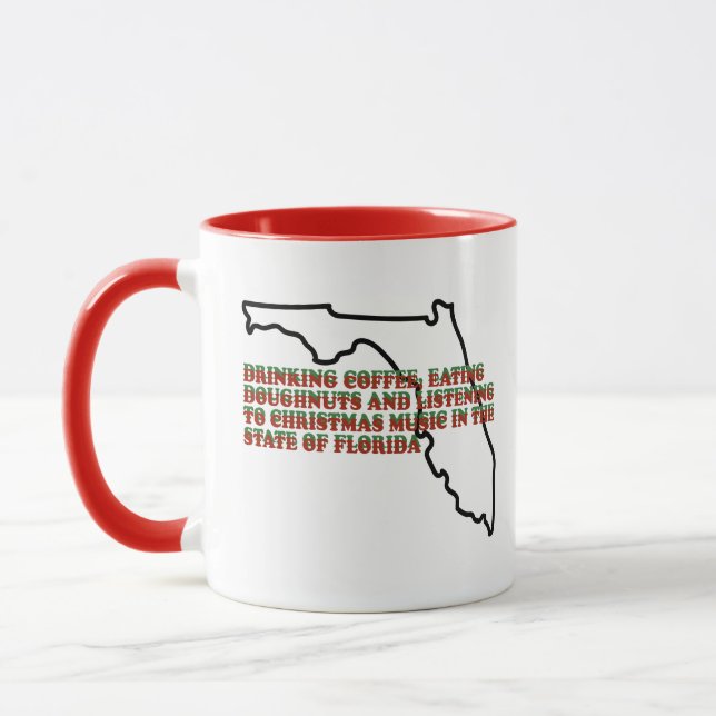 Coffee, Doughnuts and Christmas Music in Florida  Mug (Left)
