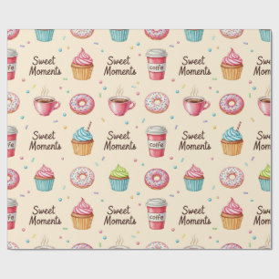  Coffee, doughnuts, and cupcakes by Natasha Us   Wrapping Paper