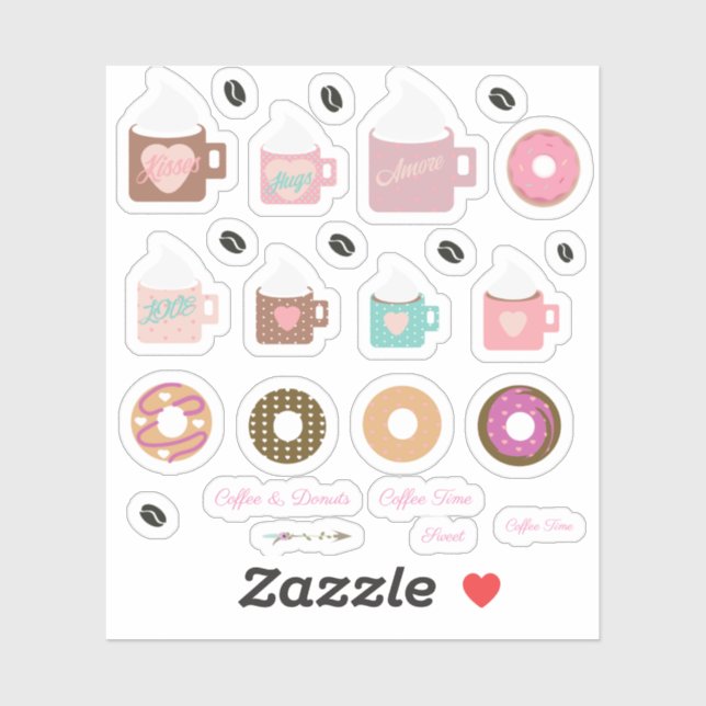 Coffee Doughnuts and More Campfire Planner Sticker (Sheet)