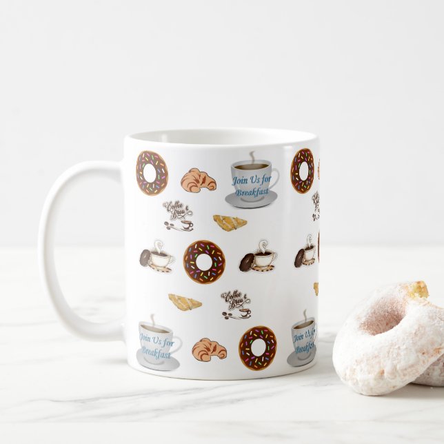 Coffee Doughnuts Mug Happy Birthday Mug (With Donut)