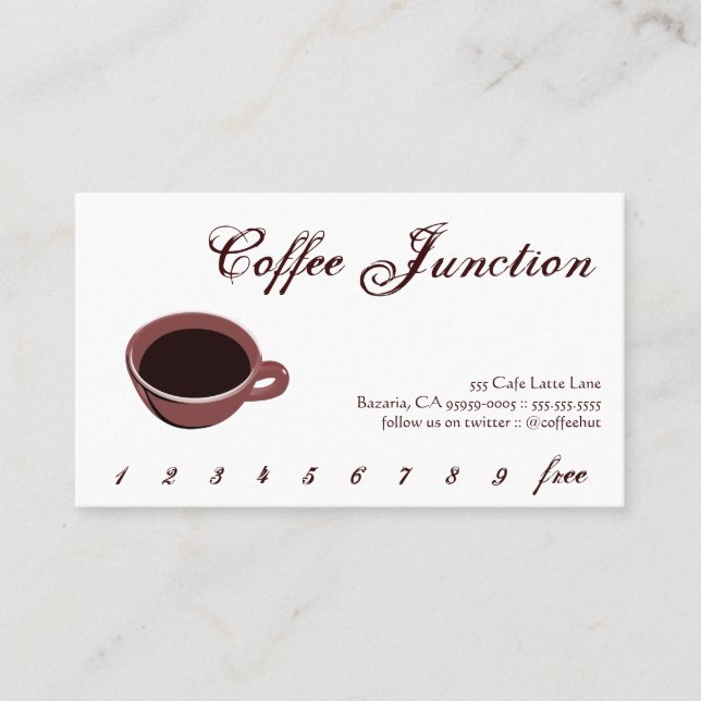 Coffee Drink Punch / Loyalty Card (Front)