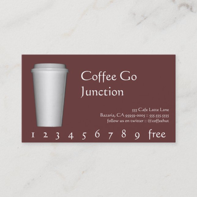 Coffee Drink Punch / Loyalty Card (Front)