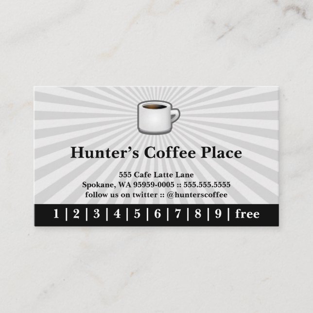 Coffee Drink Punch / Loyalty Card (Front)