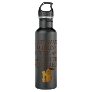 Coffee Drinker Squirrel Feeder Nature Lover Animal 710 Ml Water Bottle