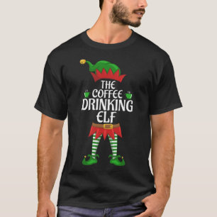 Coffee Drinking Elf Family Matching Group Christma T-Shirt