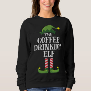 Coffee Drinking Elf Matching Family Christmas Part Sweatshirt