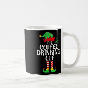 Coffee Drinking Elf Xmas Matching Christmas Family Mug