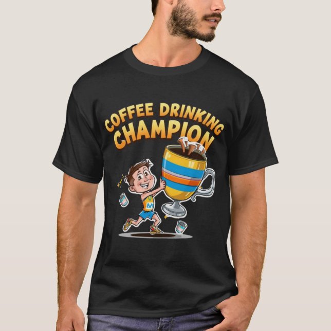 Coffee Drinking Olympics T-Shirt - Caffeine  (Front)