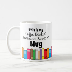 Coffee Drinking, Romance Reading Book Stack Mug