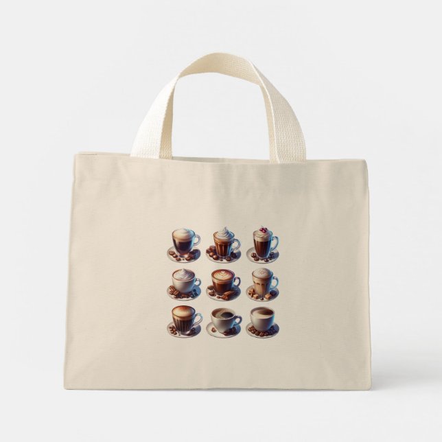 Coffee drinks For Coffee Lovers Mini Tote Bag (Back)