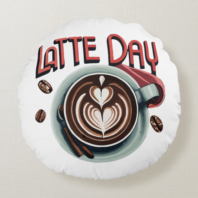 Coffee Drinks Round Cushion (Front)