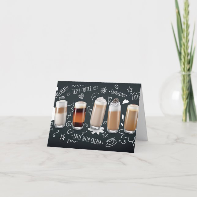 Coffee Drinks Thank You Card (Front)