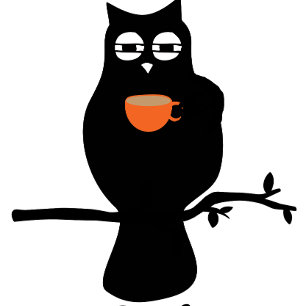 Coffee Droopy Eyed Owl Long Apron