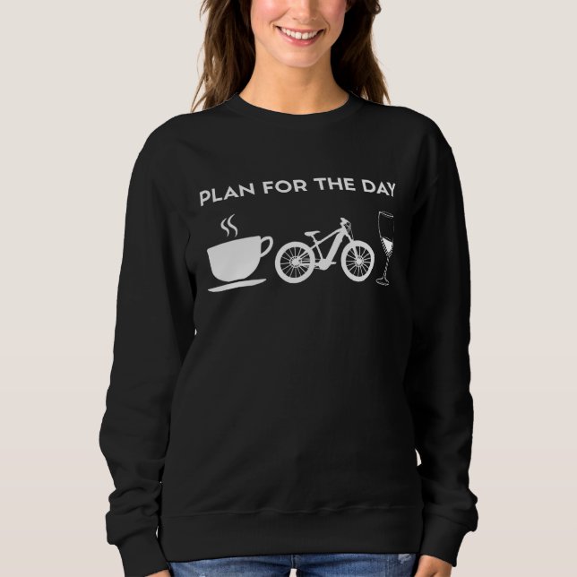 Coffee E Bike Bikes Electric MTB Wine Sweatshirt (Front)