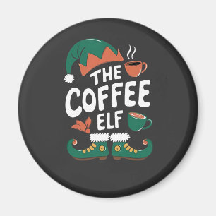 Coffee Elf Christmas Funny Caffeine Xmas Lovers Magnet