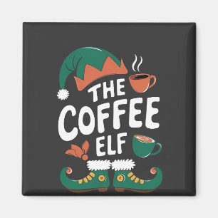 Coffee Elf Christmas Funny Caffeine Xmas Lovers Magnet