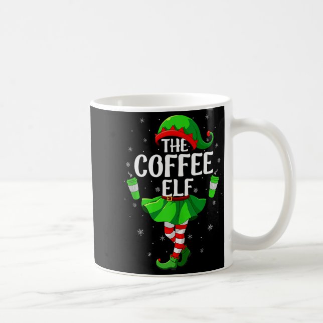 Coffee Elf Christmas Girls Women Elf Squad Xmas Fa Coffee Mug (Right)