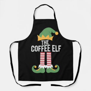 Coffee Elf Family Matching Group Christmas Apron