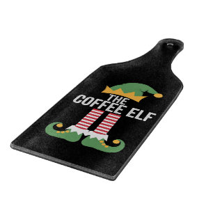 Coffee Elf Family Matching Group Christmas Cutting Board
