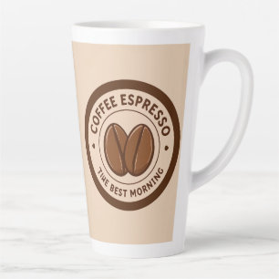Coffee Espresso Label With Morning-Themed Design Latte Mug