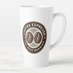 Coffee Espresso Label With Morning-Themed Design Latte Mug