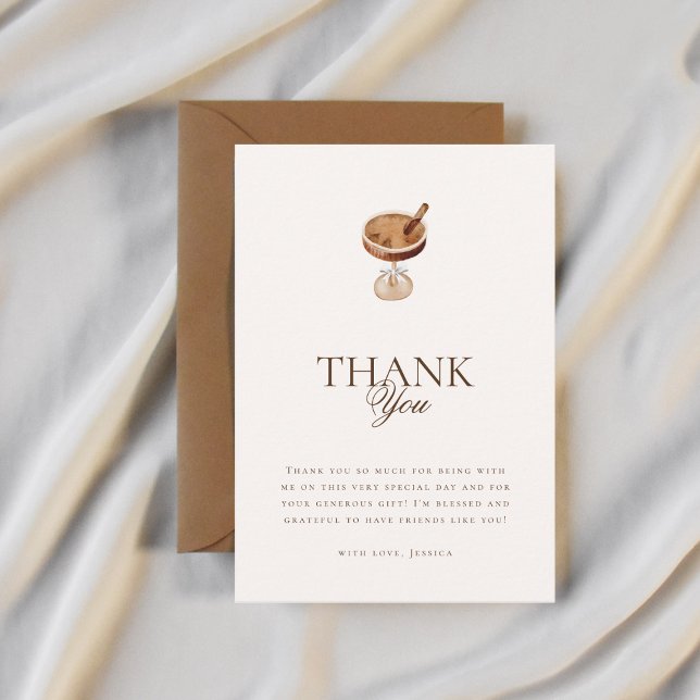 Coffee Espresso Love is Brewing Bridal Shower Thank You Card (Creator Uploaded)