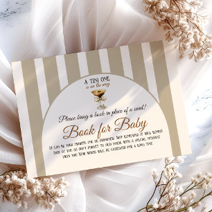 Coffee Espresso Martini Bow Baby Shower Book Enclosure Card