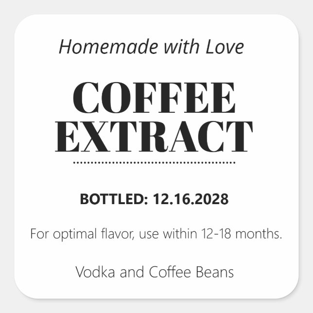 Coffee Extract Modern Label Sticker ZEX_001f (Front)
