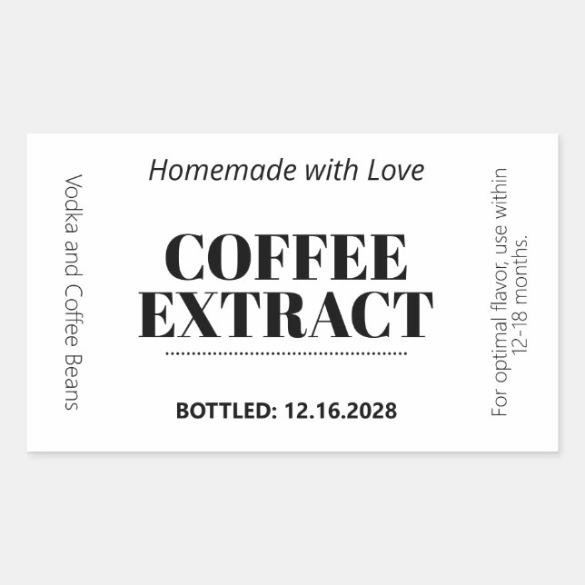Coffee Extract Modern Label Sticker ZEX_001f (Front)