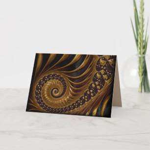 coffee feathers fractal greeting card