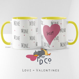 Coffee Fiend Teetotaler “Mine” Hearts Love  Mug