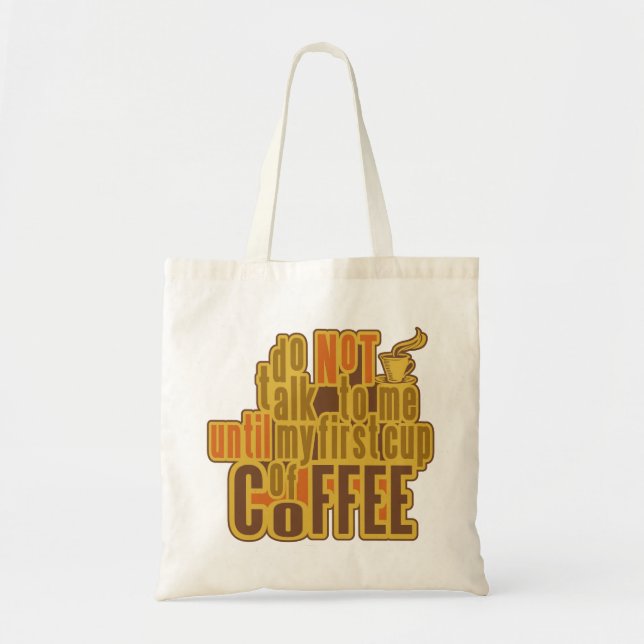 COFFEE FIRST bag - choose style, colour (Front)