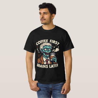 Coffee First, Brain Later Typing Edition T shirt