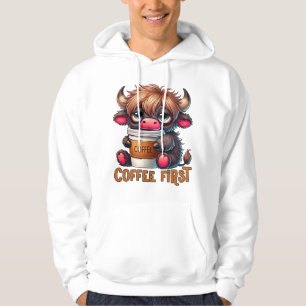 Coffee First Coffee Lover Gifts  Hoodie