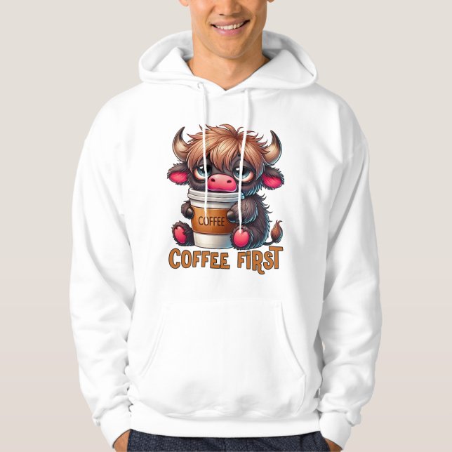 Coffee First Coffee Lover Gifts  Hoodie (Front)