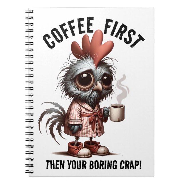 Coffee First Meme Notebook (Front)