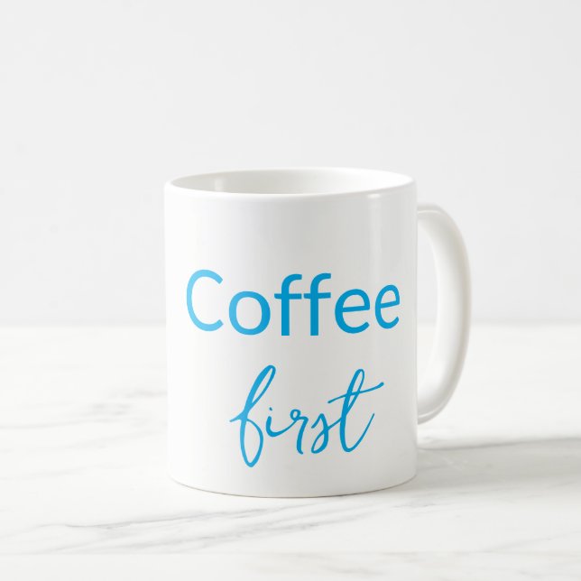 Coffee First. Moments begin Coffee Floral Mug (Front Right)
