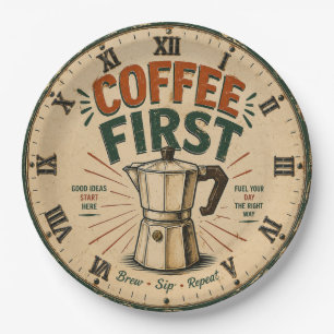 Coffee First Paper Plate