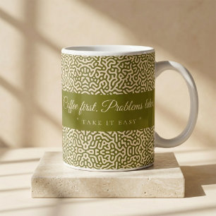 Coffee First Problems Later Personalised Mug