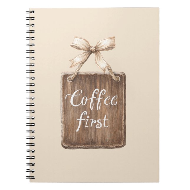 Coffee First Sign Bow Notebook (Front)