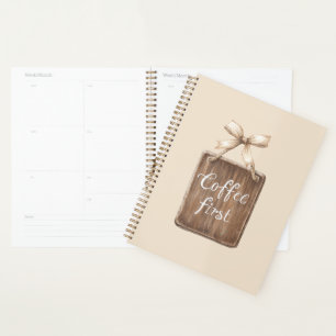Coffee First Sign Bow Planner