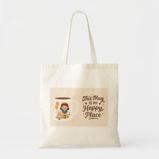  Coffee First, Talk Later – Funny Mug Design Tote Bag (Front)