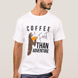 Coffee First Then Adventure Camping Forest Vibes T-Shirt