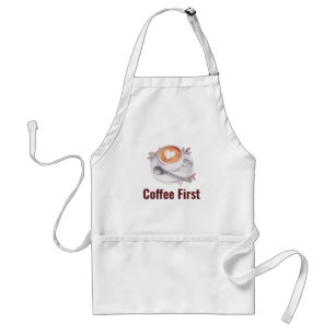 Coffee First Watercolor Latte Art Apron