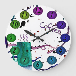 Coffee Floating 3D Colors Design Wall Clock 30k