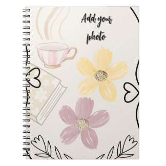 Coffee & Flowers Spiral Notebook for Book Lovers